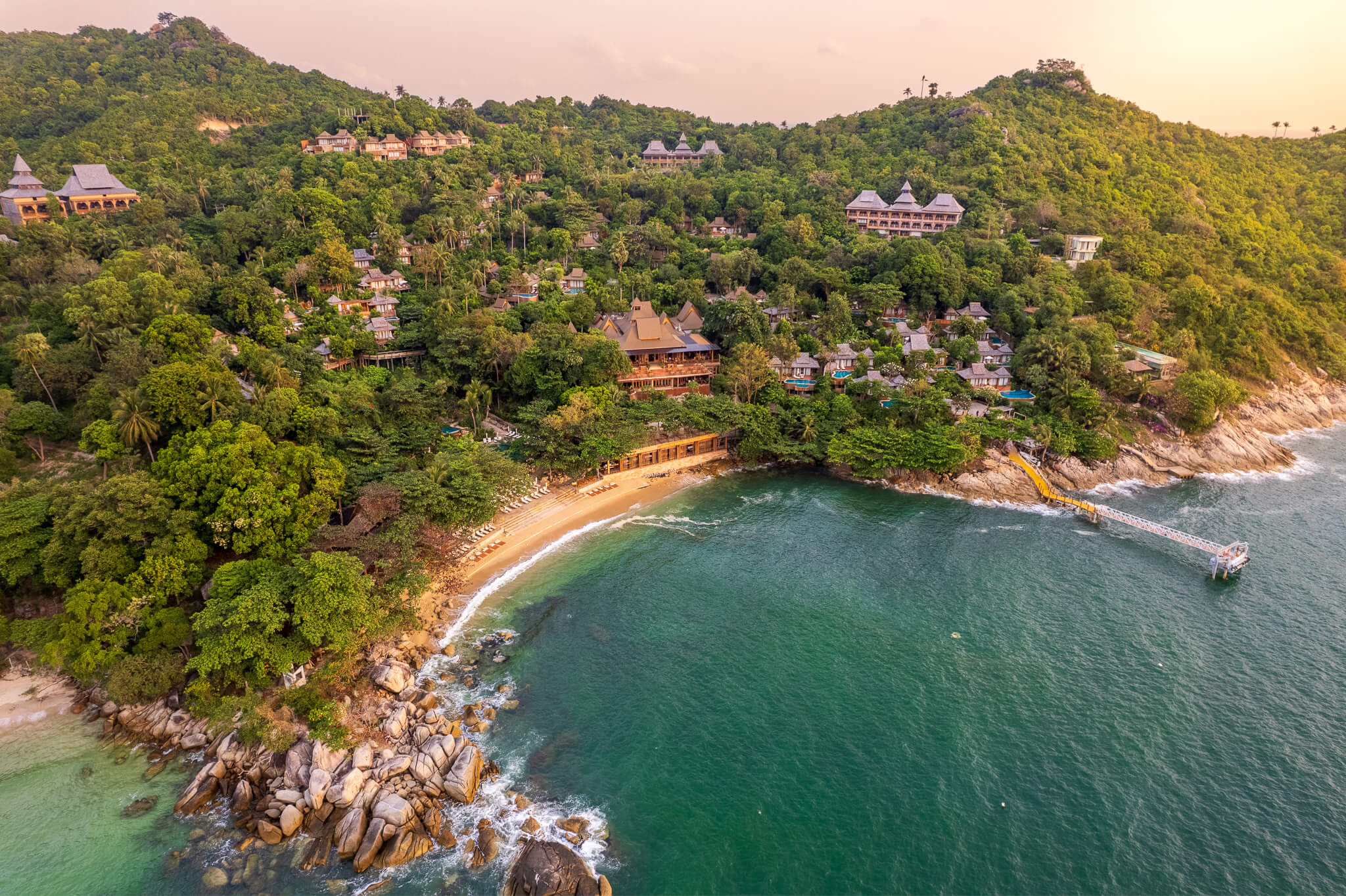 Aerial view of Koh Samui coastline, Thailand